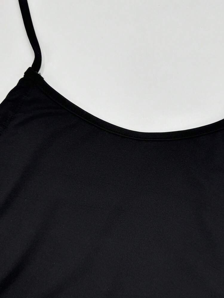 Women's Solid Color Hollow Back Mermaid Style Short Cami Dress Summer Casual Vacation Outfit Party Elegant Daily Wear Clothes