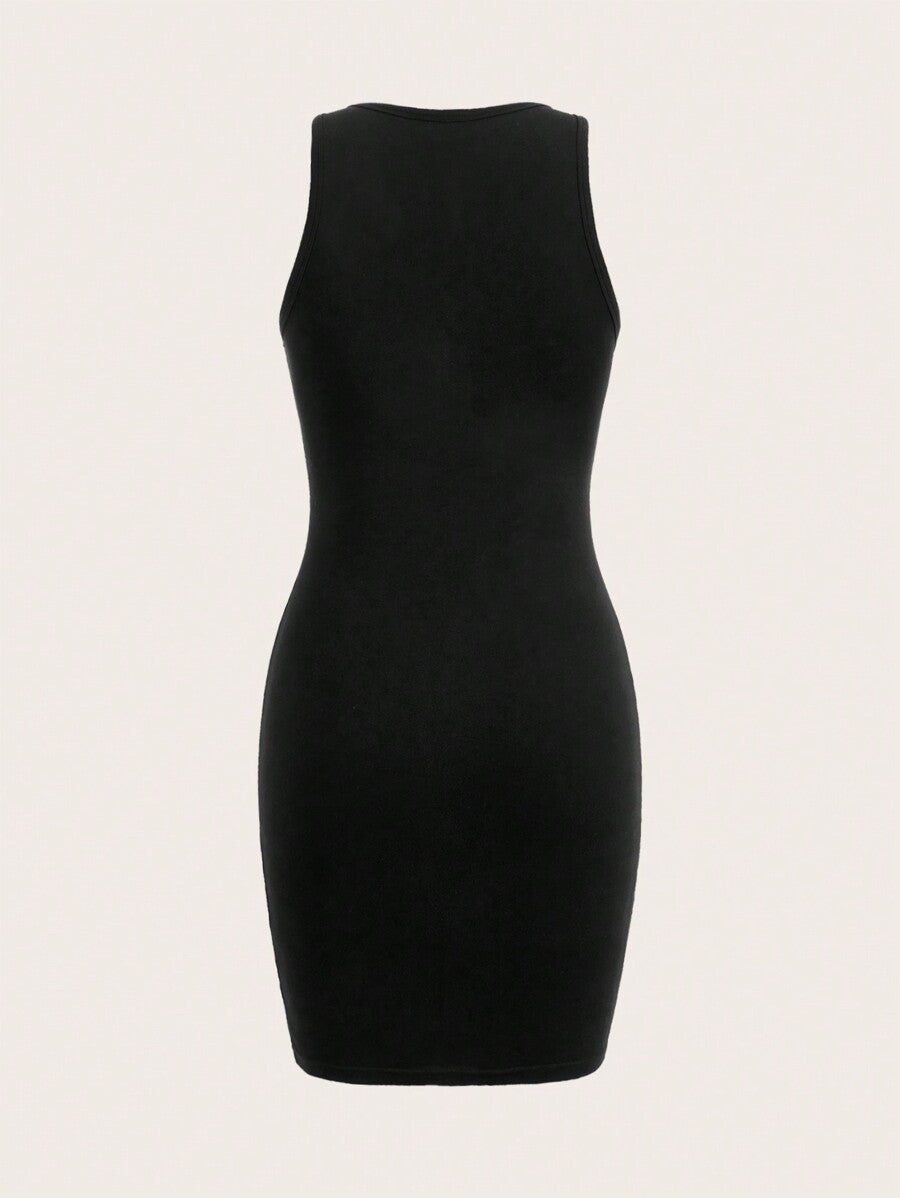 Women's Purple Sleeveless Casual Minimalist Bodycon Dress Summer Elegant Daily Wear Fashion Slim Fit Outfit Vacation Clothes Chic